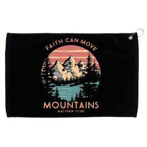 Faith Can Move Mountains Religious Christian Camping Gift Grommeted Golf Towel