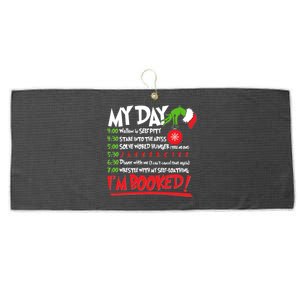 Funny Christmas My Day Im Booked Large Microfiber Waffle Golf Towel