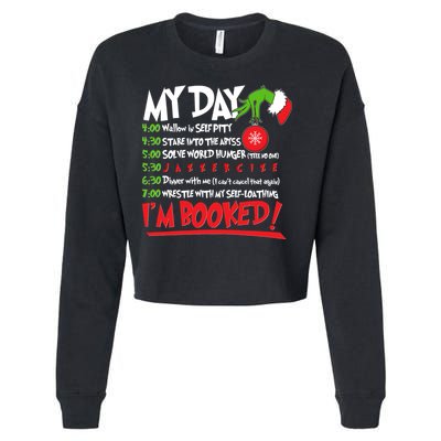 Funny Christmas My Day Im Booked Cropped Pullover Crew