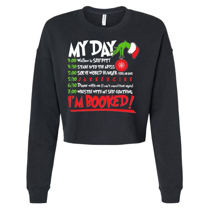 Funny Christmas My Day Im Booked Cropped Pullover Crew