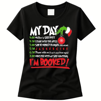 Funny Christmas My Day Im Booked Womens T-Shirt