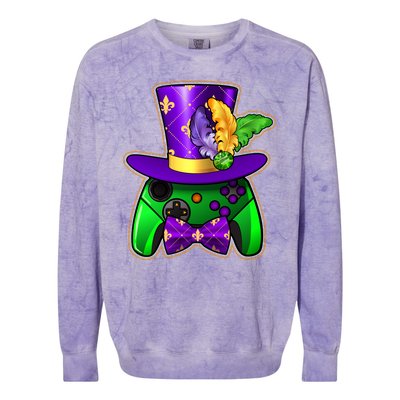 Funny Cool Mardi Gras Video Game Controller Gamer Colorblast Crewneck Sweatshirt