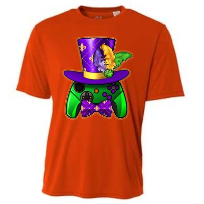 Funny Cool Mardi Gras Video Game Controller Gamer Cooling Performance Crew T-Shirt