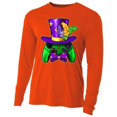 Funny Cool Mardi Gras Video Game Controller Gamer Cooling Performance Long Sleeve Crew