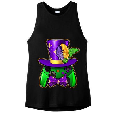 Funny Cool Mardi Gras Video Game Controller Gamer Ladies PosiCharge Tri-Blend Wicking Tank