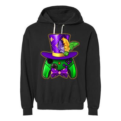 Funny Cool Mardi Gras Video Game Controller Gamer Garment-Dyed Fleece Hoodie