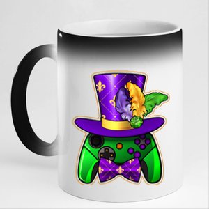 Funny Cool Mardi Gras Video Game Controller Gamer 11oz Black Color Changing Mug