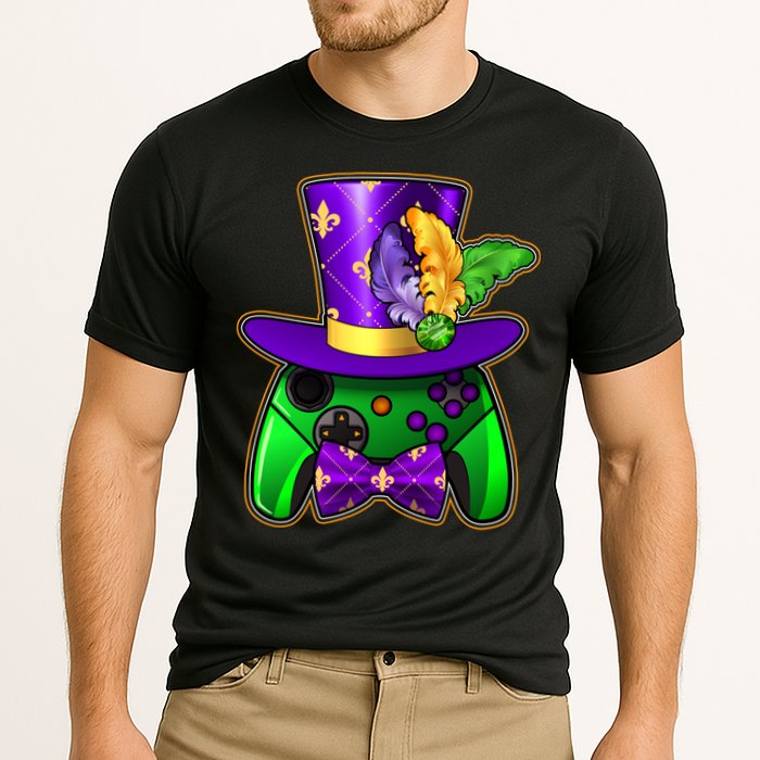 Funny Cool Mardi Gras Video Game Controller Gamer Performance Shirt