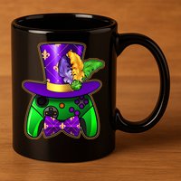 Funny Cool Mardi Gras Video Game Controller Gamer 11oz C Handle Ceramic Mug