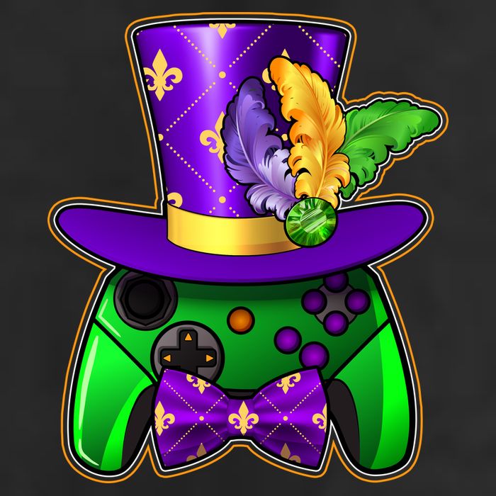 Funny Cool Mardi Gras Video Game Controller Gamer Crop Fleece Hoodie