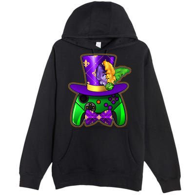 Funny Cool Mardi Gras Video Game Controller Gamer Premium Pullover Hoodie