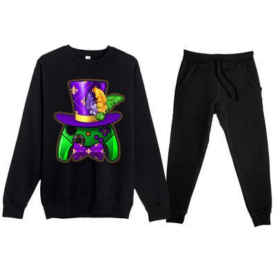 Funny Cool Mardi Gras Video Game Controller Gamer Premium Crewneck Sweatsuit Set