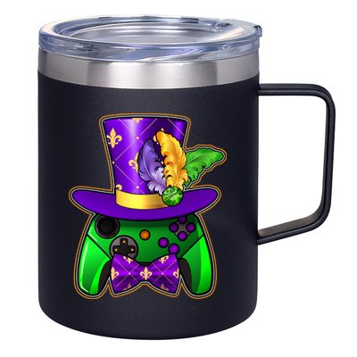 Funny Cool Mardi Gras Video Game Controller Gamer 12oz Stainless Steel Coffee Mug