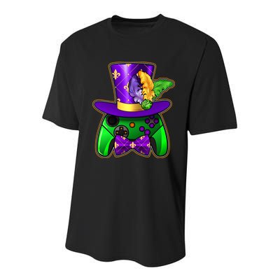 Funny Cool Mardi Gras Video Game Controller Gamer Youth Performance Sprint T-Shirt
