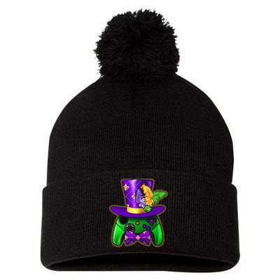 Funny Cool Mardi Gras Video Game Controller Gamer Pom Pom 12in Knit Beanie