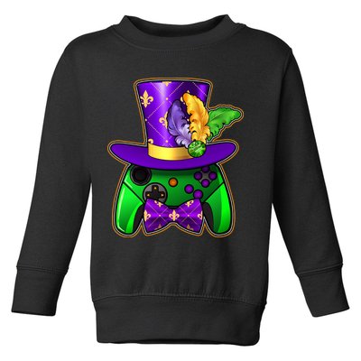 Funny Cool Mardi Gras Video Game Controller Gamer Toddler Sweatshirt