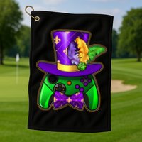 Funny Cool Mardi Gras Video Game Controller Gamer Golf Towel