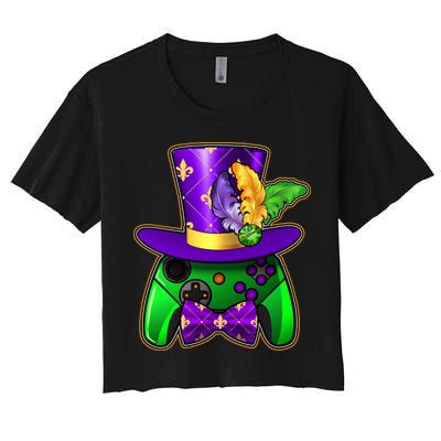 Funny Cool Mardi Gras Video Game Controller Gamer Crop Top