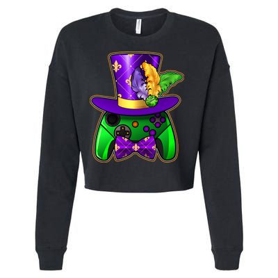 Funny Cool Mardi Gras Video Game Controller Gamer Cropped Pullover Crew