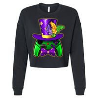 Funny Cool Mardi Gras Video Game Controller Gamer Cropped Pullover Crew