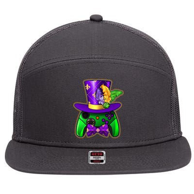 Funny Cool Mardi Gras Video Game Controller Gamer 7 Panel Mesh Trucker Snapback Hat