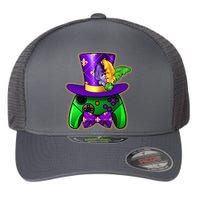 Funny Cool Mardi Gras Video Game Controller Gamer Flexfit Unipanel Trucker Cap