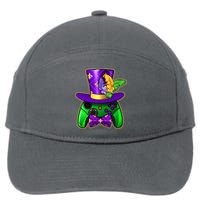 Funny Cool Mardi Gras Video Game Controller Gamer 7-Panel Snapback Hat