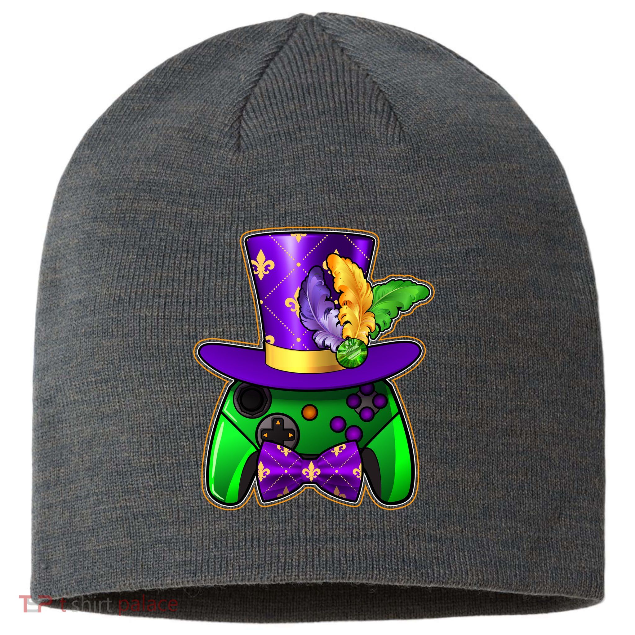 Funny Cool Mardi Gras Video Game Controller Gamer Sustainable Beanie