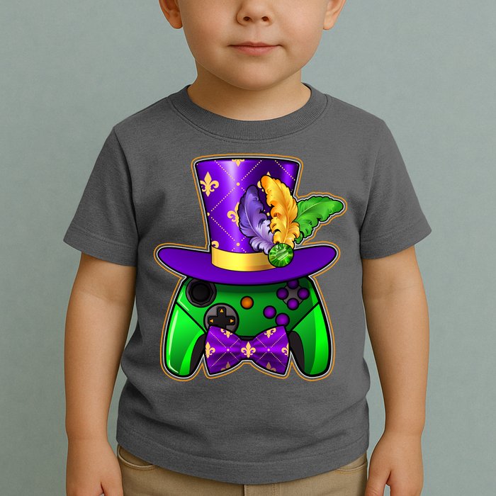 Funny Cool Mardi Gras Video Game Controller Gamer Toddler T-Shirt