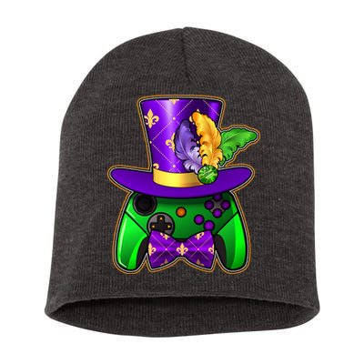 Funny Cool Mardi Gras Video Game Controller Gamer Short Acrylic Beanie