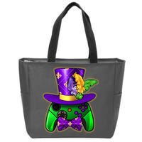 Funny Cool Mardi Gras Video Game Controller Gamer Zip Tote Bag