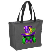 Funny Cool Mardi Gras Video Game Controller Gamer Zip Tote Bag