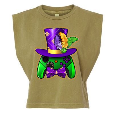 Funny Cool Mardi Gras Video Game Controller Gamer Garment-Dyed Women's Muscle Tee