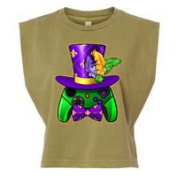Funny Cool Mardi Gras Video Game Controller Gamer Garment-Dyed Women's Muscle Tee