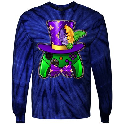 Funny Cool Mardi Gras Video Game Controller Gamer Tie-Dye Long Sleeve Shirt