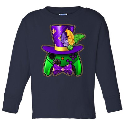 Funny Cool Mardi Gras Video Game Controller Gamer Toddler Long Sleeve Shirt