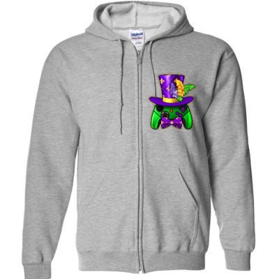 Funny Cool Mardi Gras Video Game Controller Gamer Full Zip Hoodie