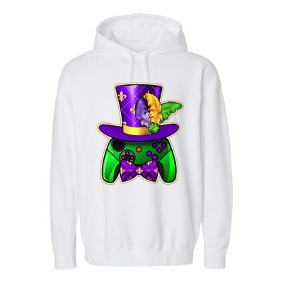 Funny Cool Mardi Gras Video Game Controller Gamer Garment-Dyed Fleece Hoodie