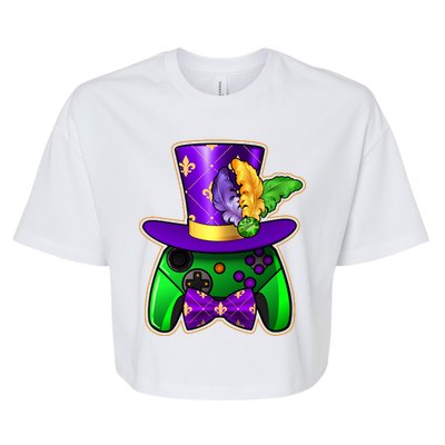 Funny Cool Mardi Gras Video Game Controller Gamer Bella+Canvas Jersey Crop Tee