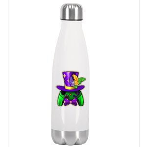 Funny Cool Mardi Gras Video Game Controller Gamer Stainless Steel Insulated Water Bottle