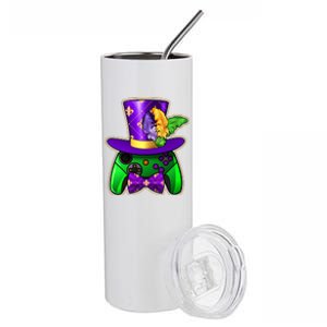 Funny Cool Mardi Gras Video Game Controller Gamer Stainless Steel Tumbler