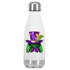 Funny Cool Mardi Gras Video Game Controller Gamer Stainless Steel Insulated Water Bottle