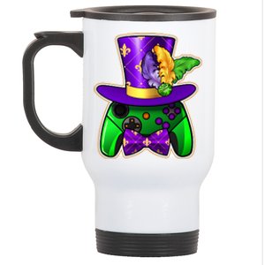 Funny Cool Mardi Gras Video Game Controller Gamer Stainless Steel Travel Mug