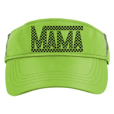 Funny Checkered Mama Black White Gift Women Adult Drive Performance Visor