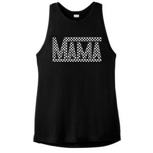 Funny Checkered Mama Black White Gift Women Ladies PosiCharge Tri-Blend Wicking Tank