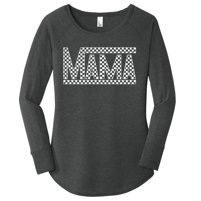 Funny Checkered Mama Black White Gift Women Women's Perfect Tri Tunic Long Sleeve Shirt