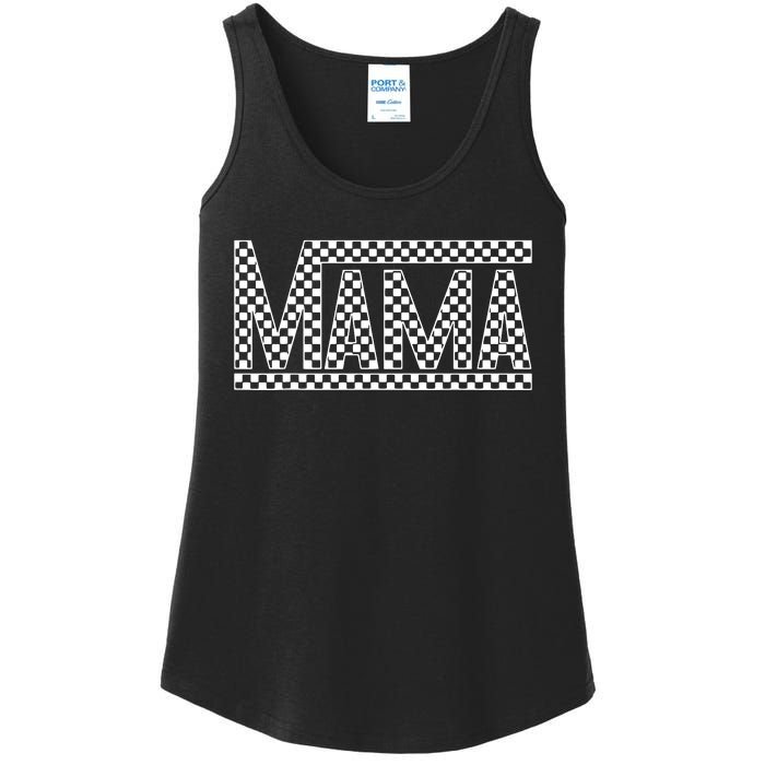 Funny Checkered Mama Black White Gift Women Ladies Essential Tank