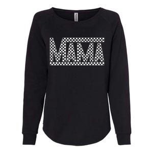 Funny Checkered Mama Black White Gift Women Womens California Wash Sweatshirt