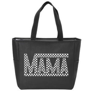 Funny Checkered Mama Black White Gift Women Zip Tote Bag