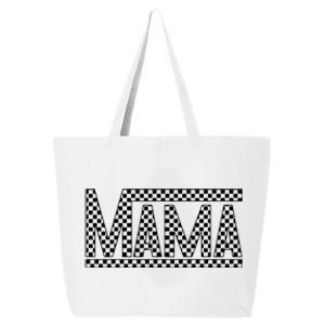 Funny Checkered Mama Black White Gift Women 25L Jumbo Tote